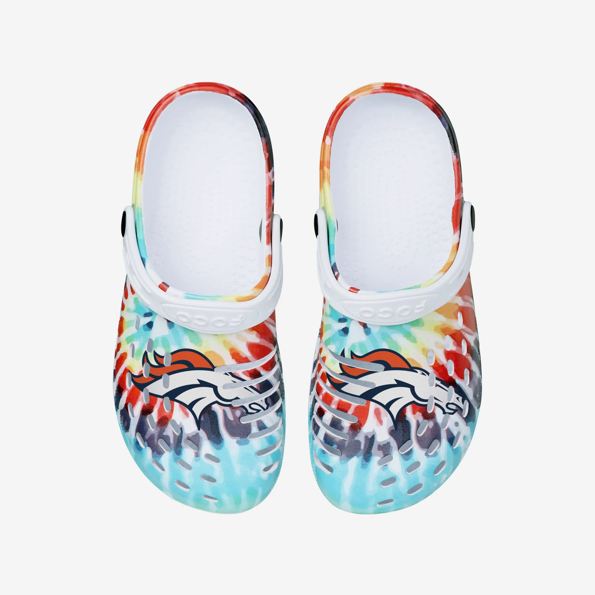Denver Broncos Womens Tie-Dye Clog With Strap