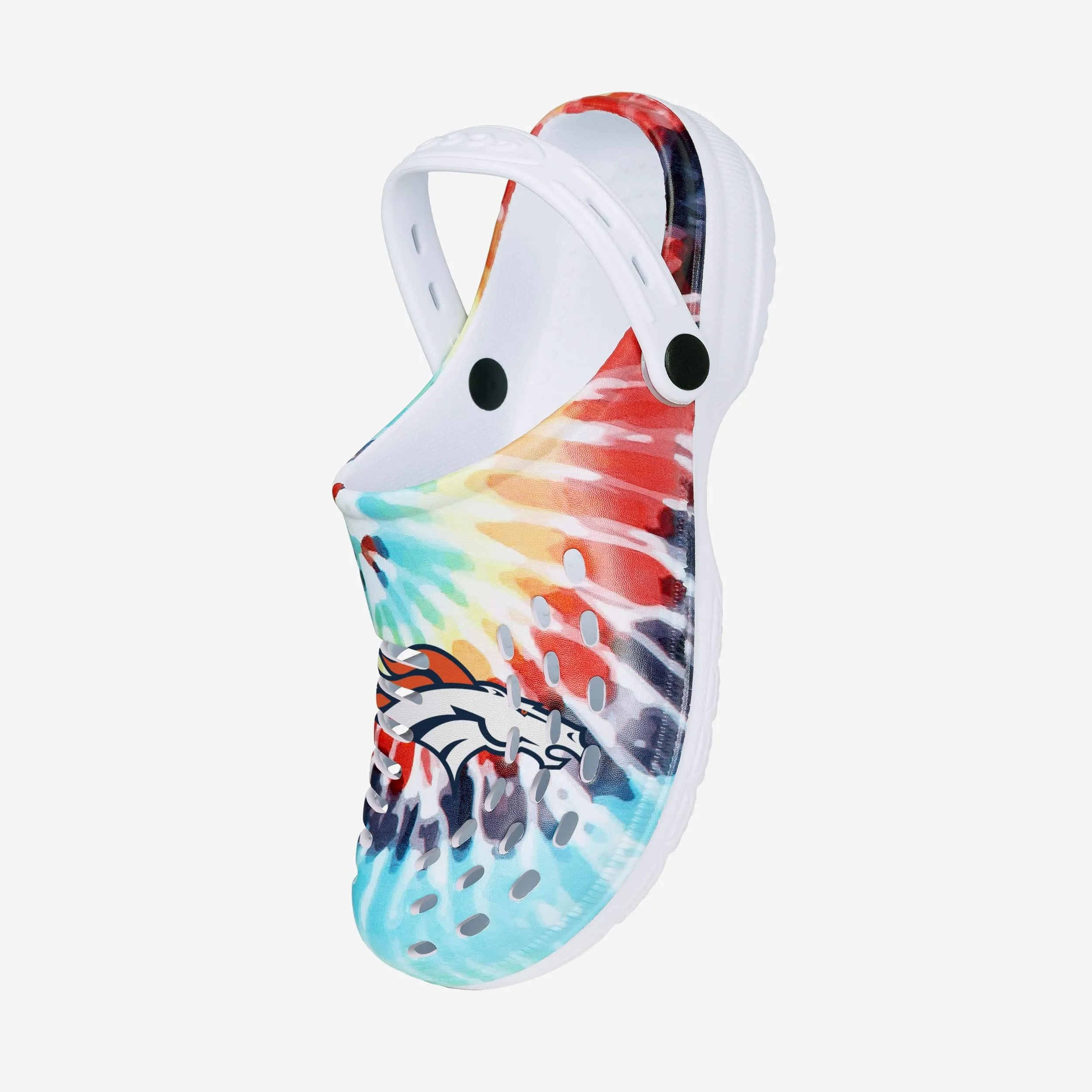 Denver Broncos Womens Tie-Dye Clog With Strap