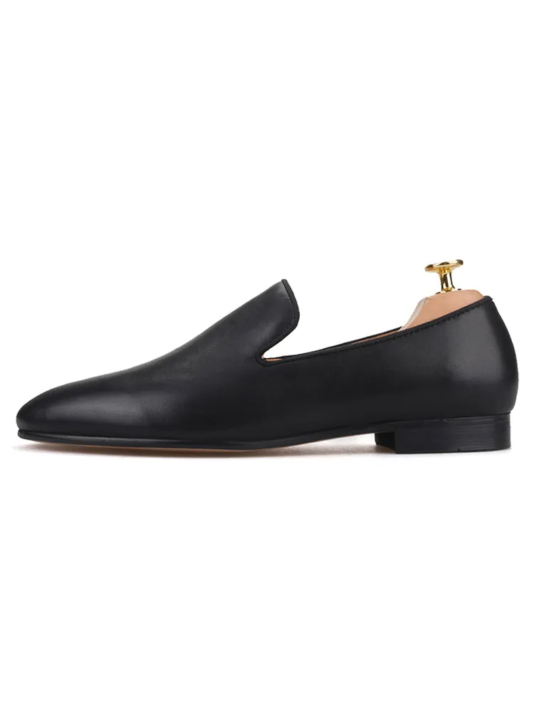 European and American style party classic men's moccasin moccasins, genuine leather slip-on loafers, trendy hairstylist exclusive