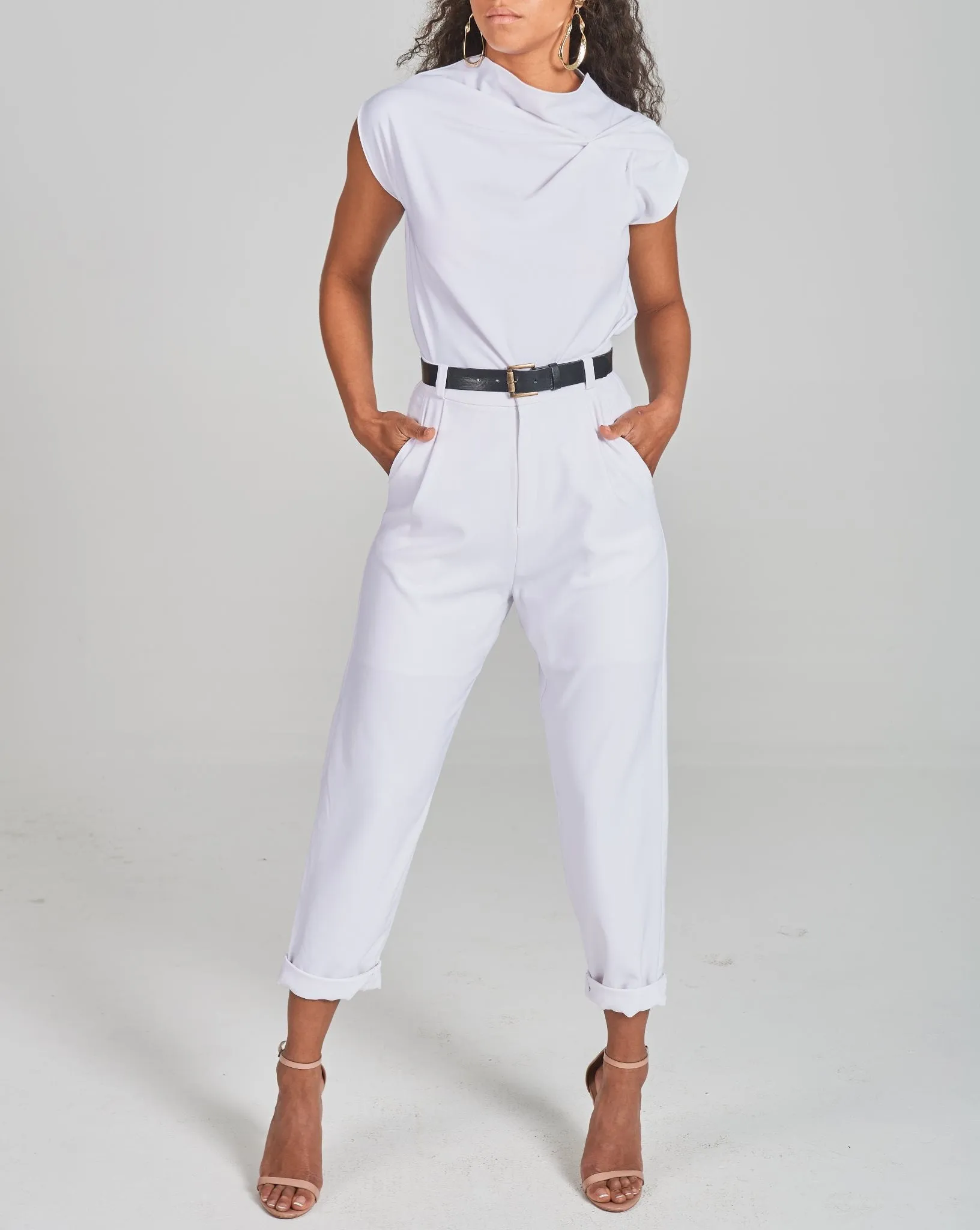 Gathered Crepe Top