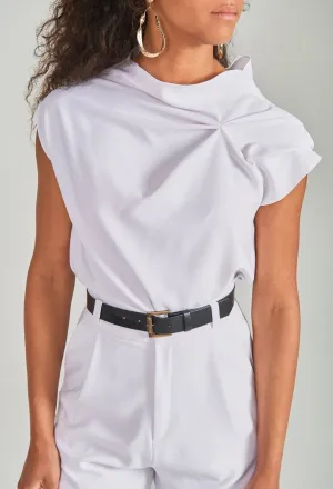 Gathered Crepe Top