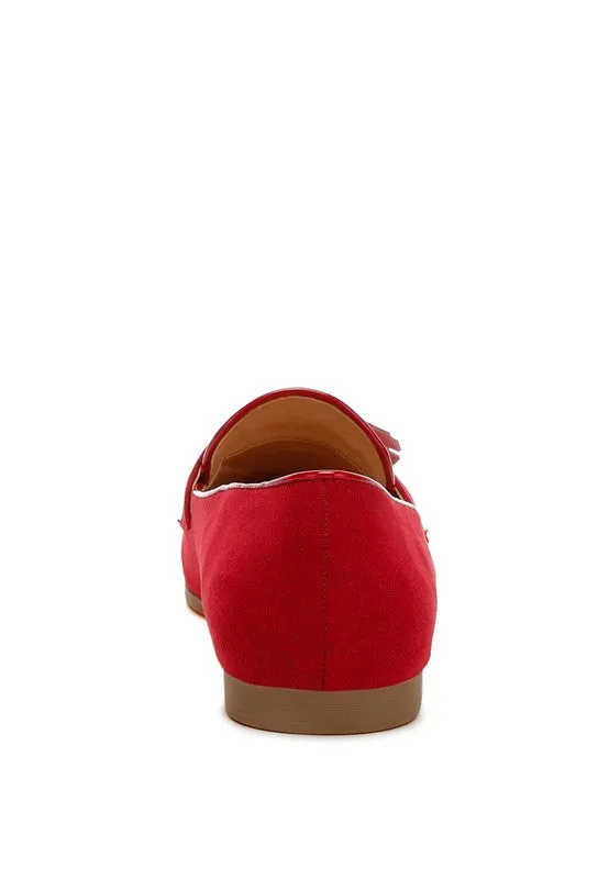 Geneva Suede Tassel Loafers – Micro Suede, Cushioned Insoles, Flat Heel