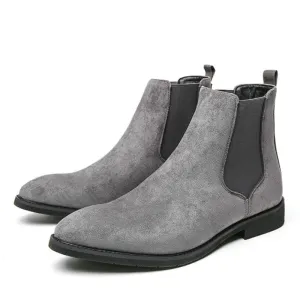 High-quality men's suede boots with elastic insert