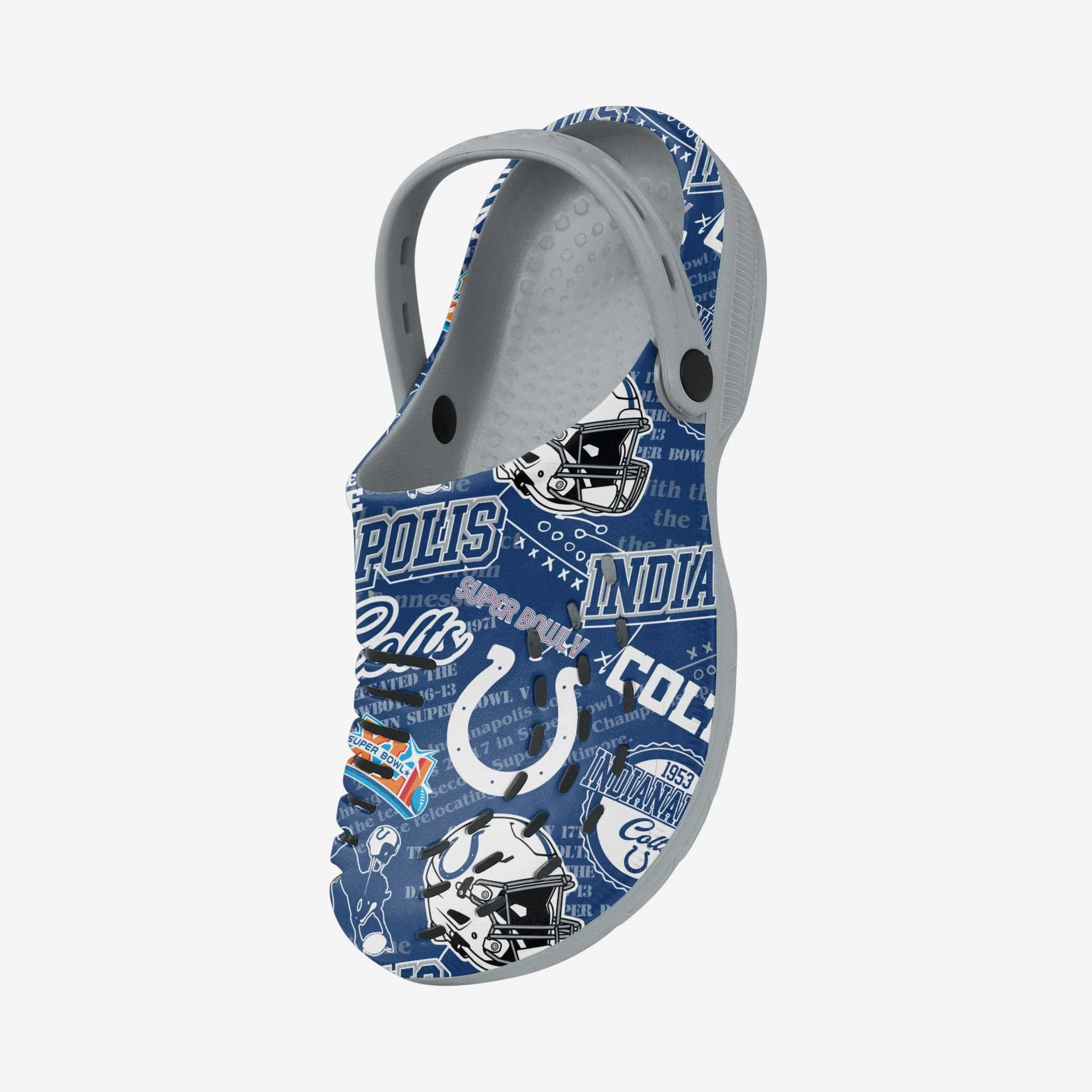 Indianapolis Colts Historic Print Clog With Strap