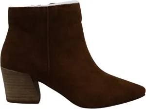 kensie Womens Leyton Suede Stacked Heel Ankle Boots Brown 7 Medium (B,M)
