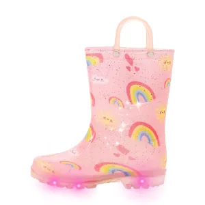 Light Up Kids Rain Boots with Handles
