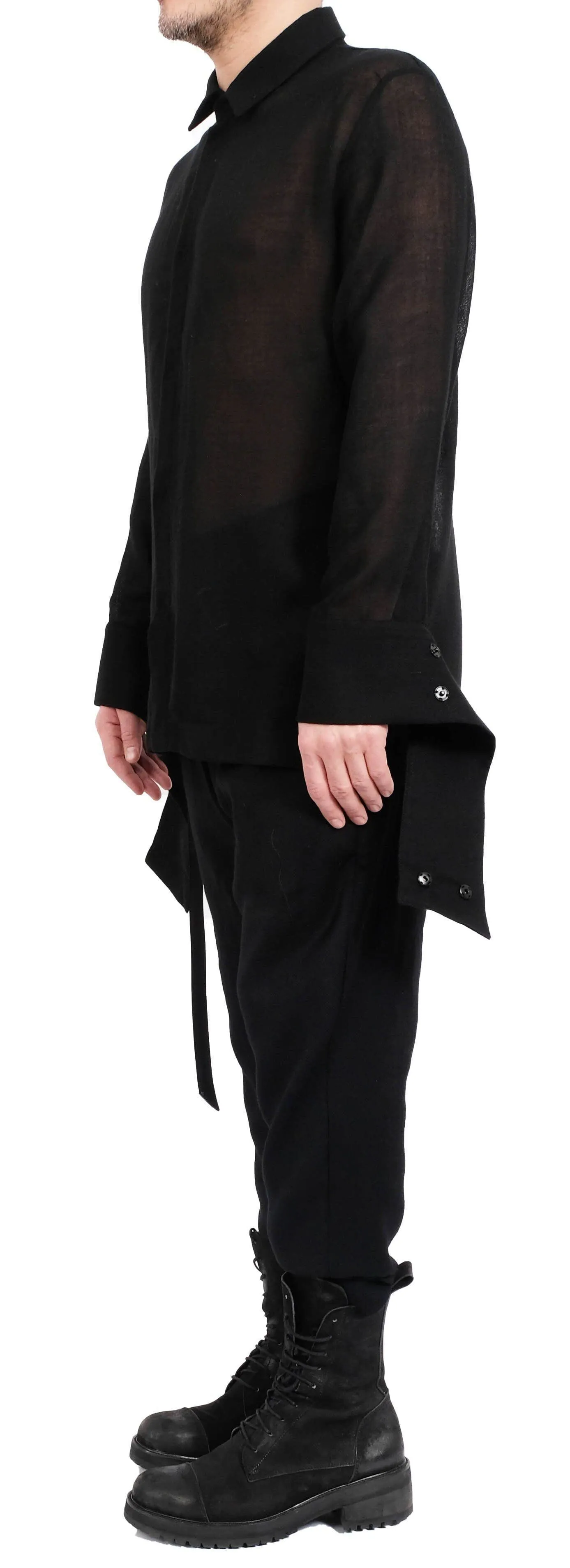 Light Wool Top with Side Detail