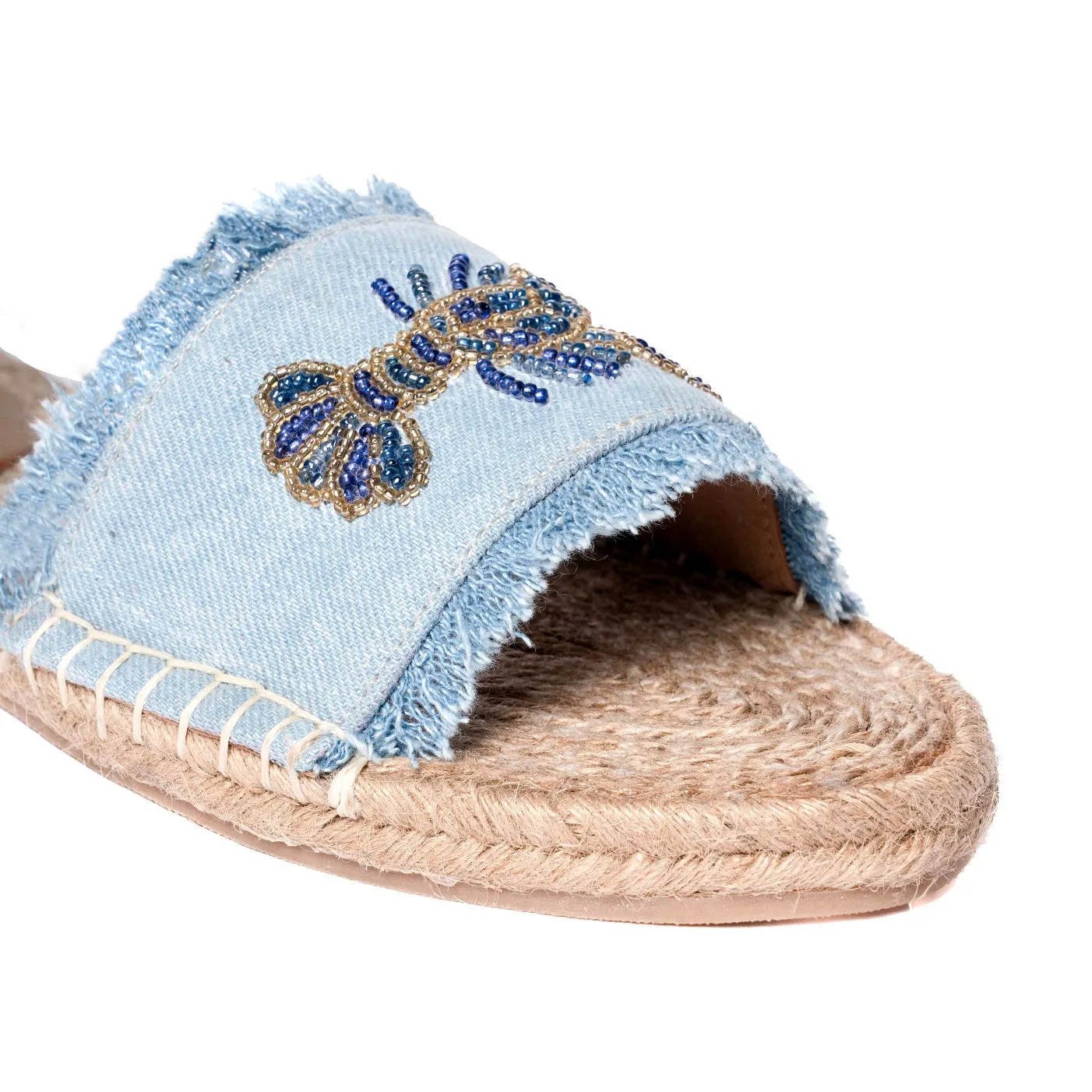 Lobster Denim Sandals Flats