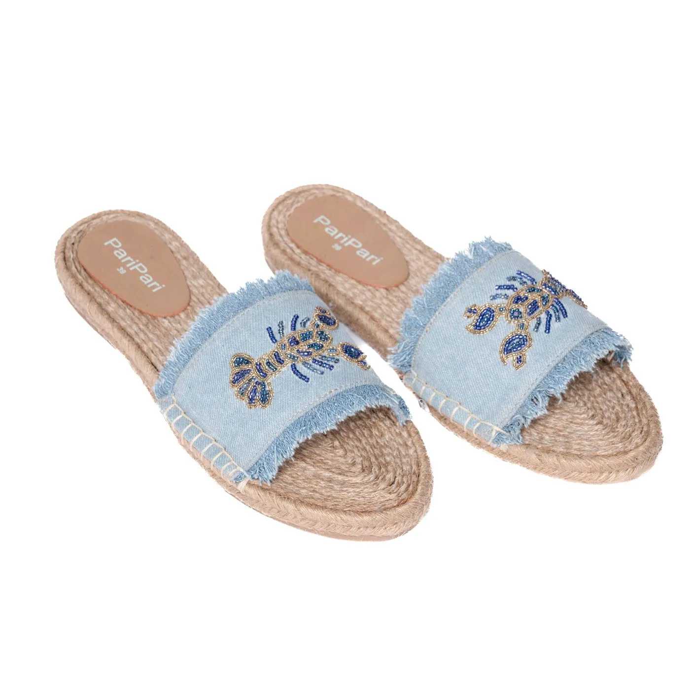 Lobster Denim Sandals Flats