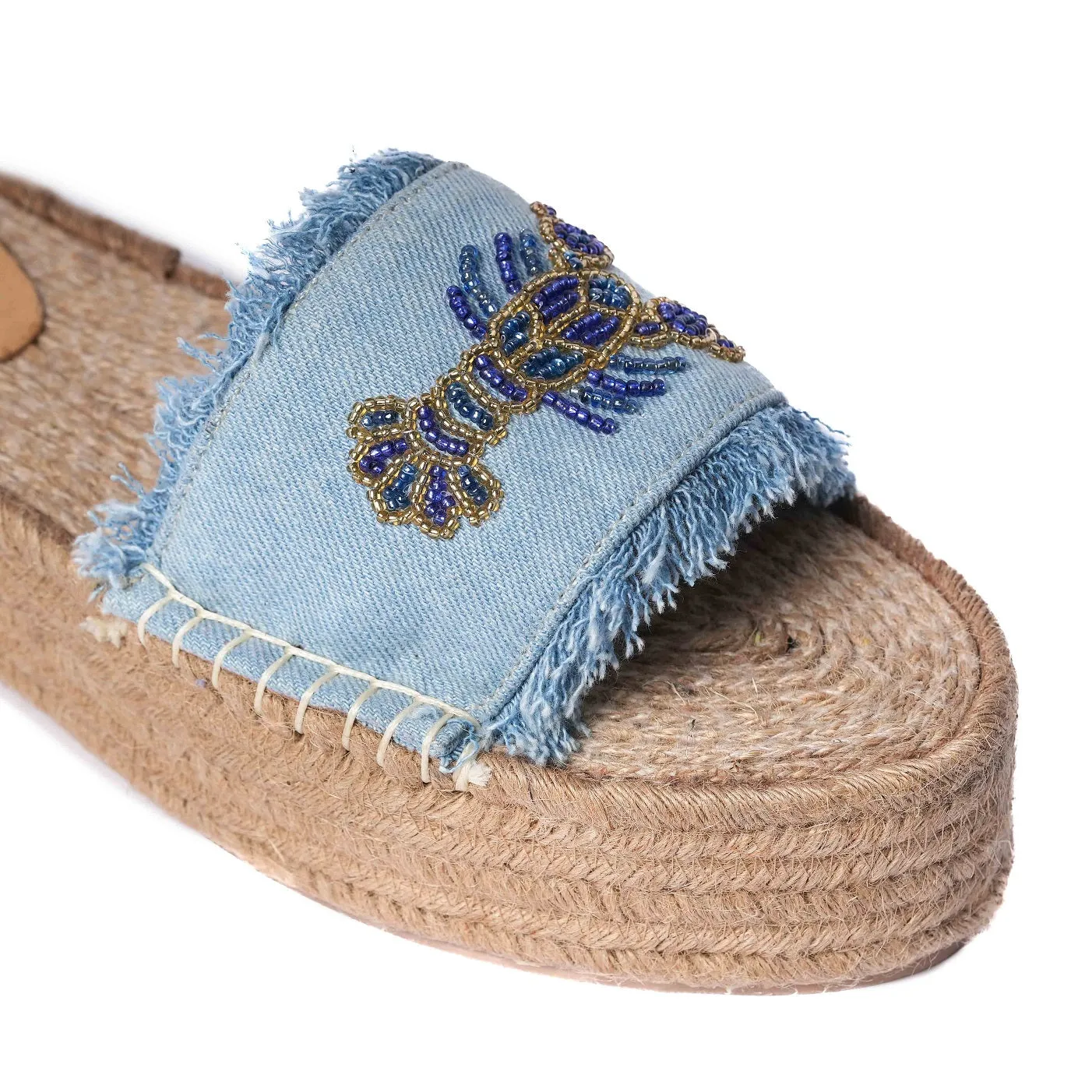 Lobster Denim Sandals Platform