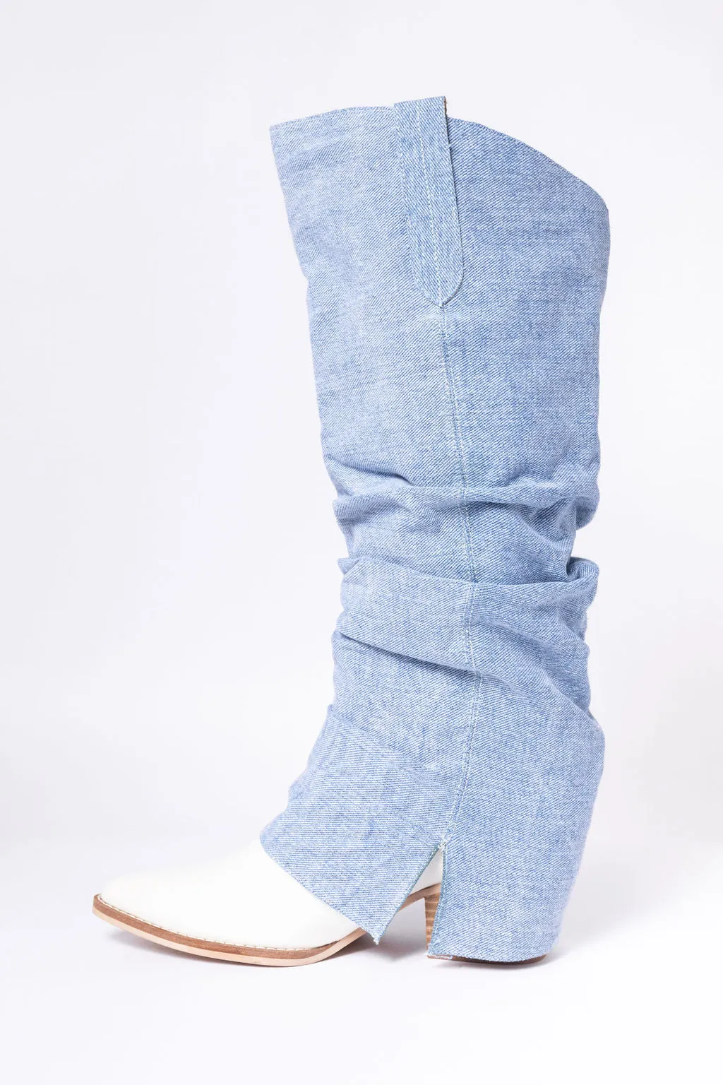 Loretta Denim Knee High Boots SALE