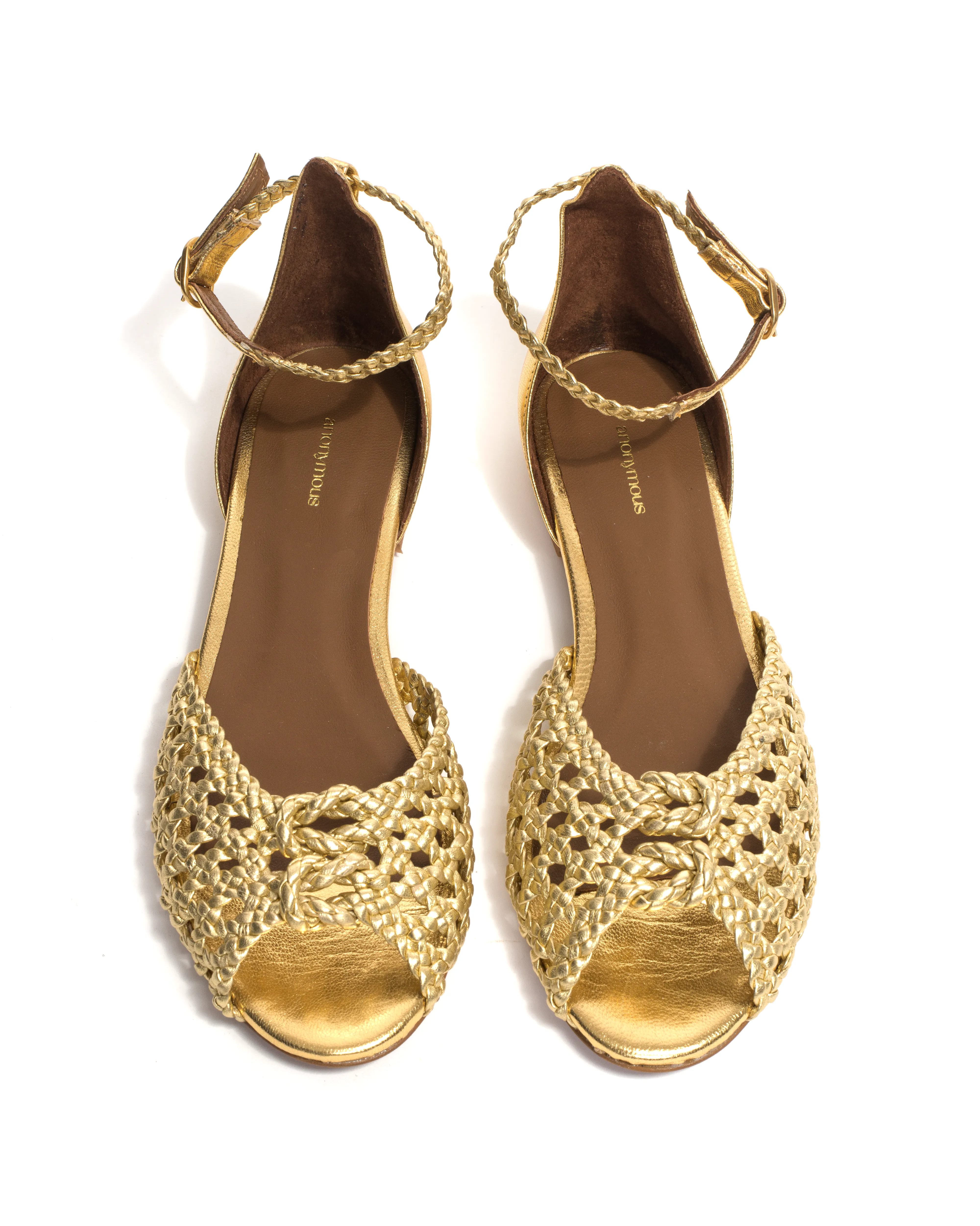 Lucy 10 Hand-braided leather Gold