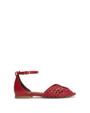 Lucy 10 Hand-braided leather Ruby red