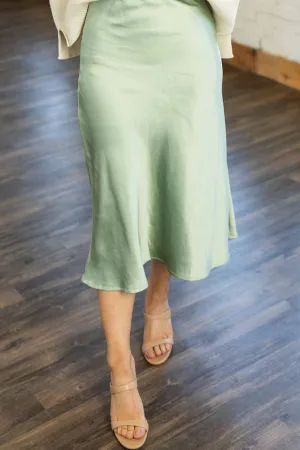 MAKAYLA SATIN MIDI SLIP SKIRT