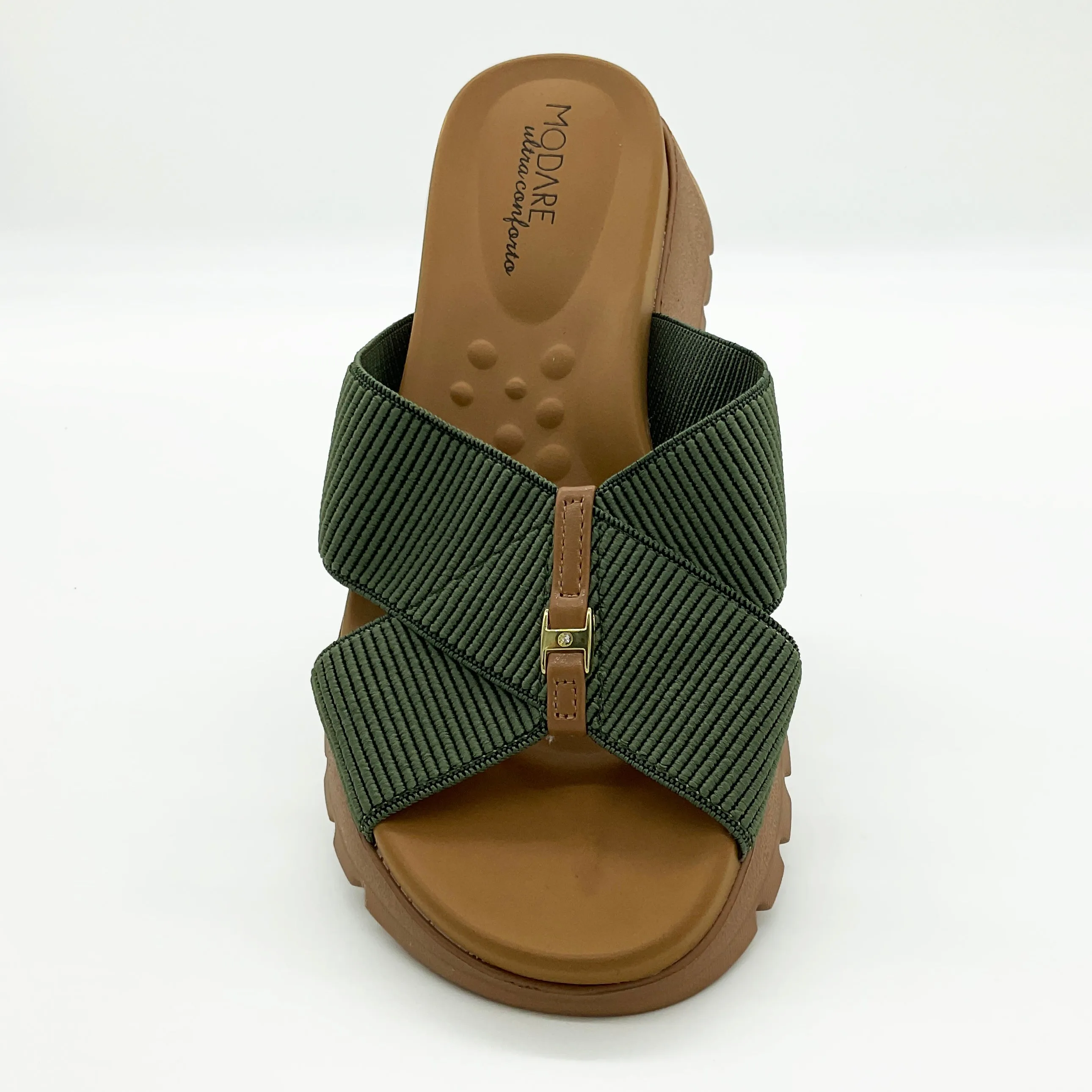 Modare 7198-100 Chunky Sole Slip-on Sandal in Green Sage