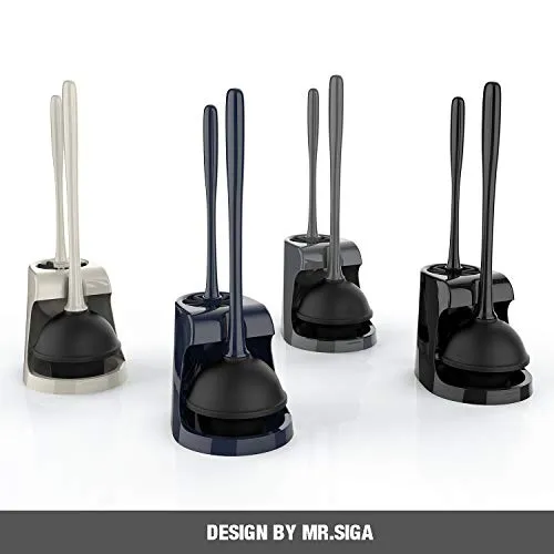 MR.SIGA Toilet Plunger and Bowl Brush Combo: Bathroom Cleaning Set