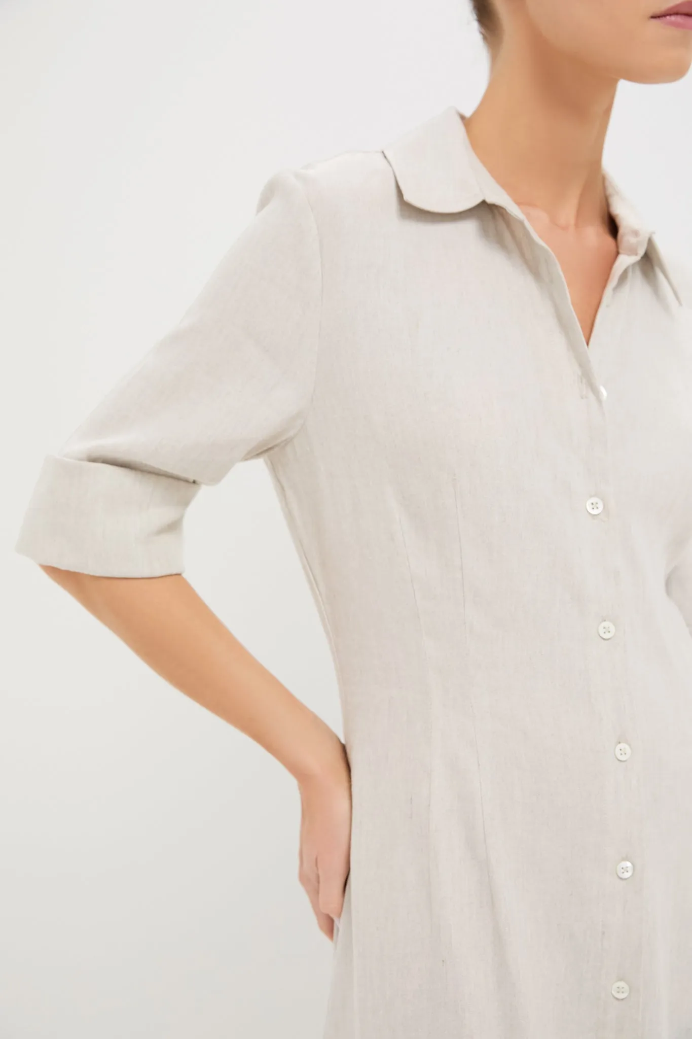 Natural Joan Linen Dress