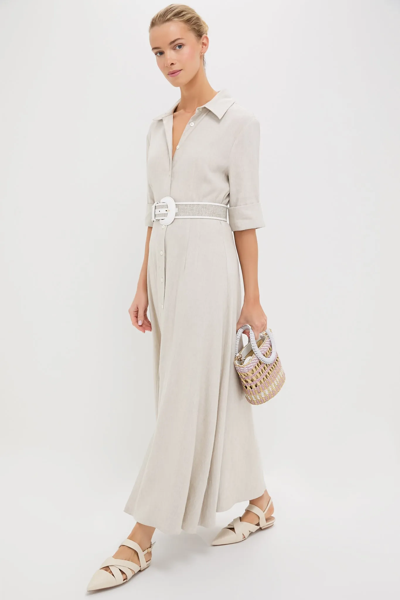 Natural Joan Linen Dress