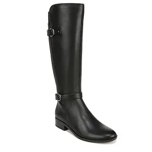 Naturalizer Womens Sahara Buckle Detail Tall Riding Boot Black Smooth 5.5 M