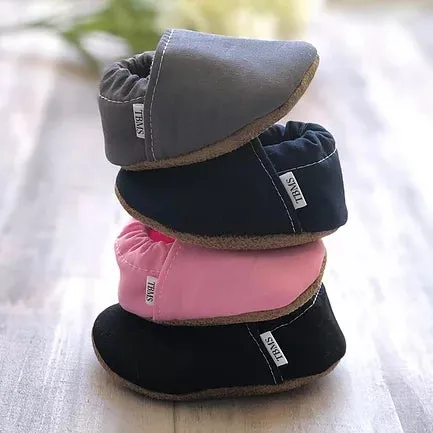 Navy Cloth Moccasins