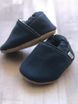 Navy Cloth Moccasins