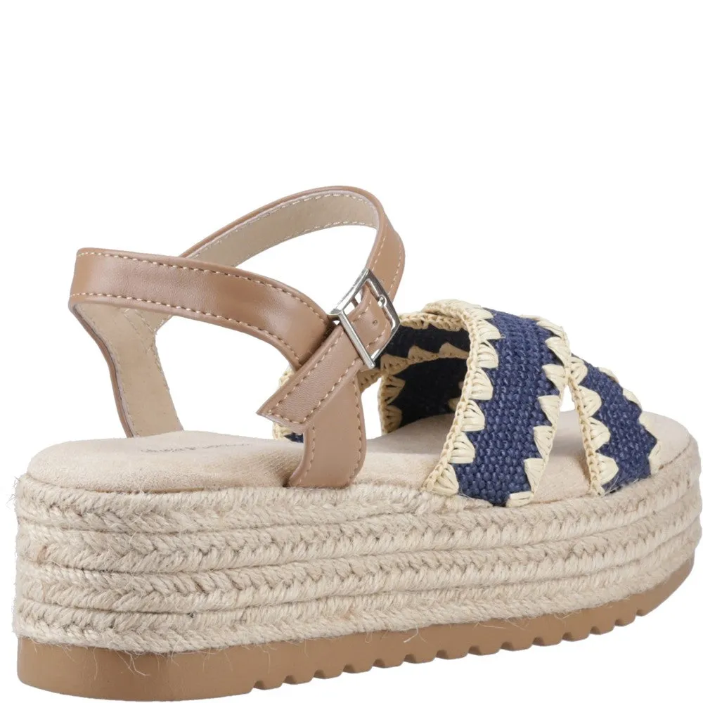 Navy Jemma Espadrille Sandals