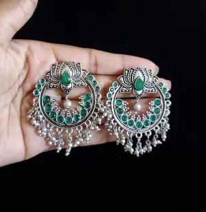 Neelima Trendy Earring With Oxidised Plating RN10 Green