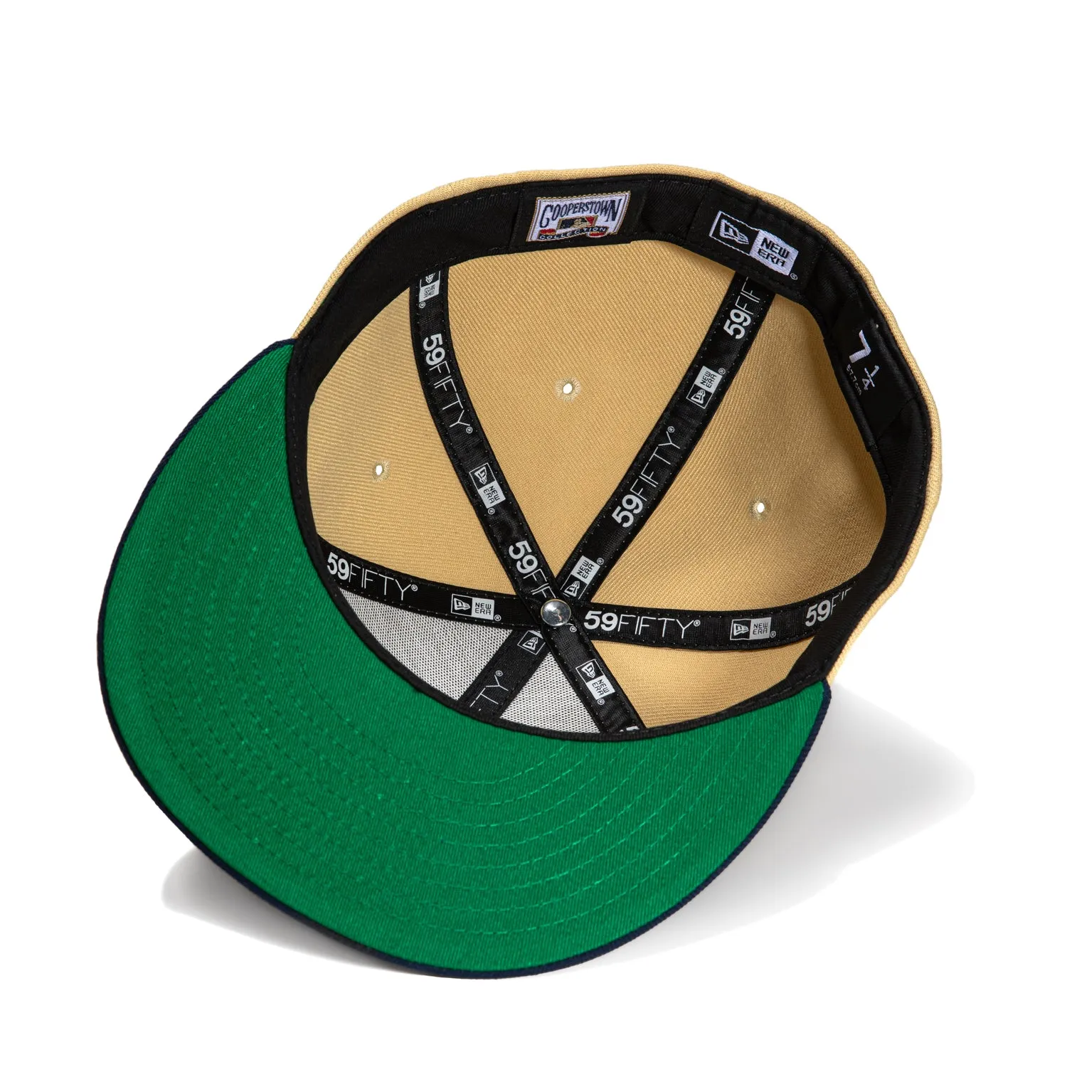 New Era 59Fifty Cleveland Guardians Jacobs Field Patch I Hat - Tan, Navy, Metallic Gold