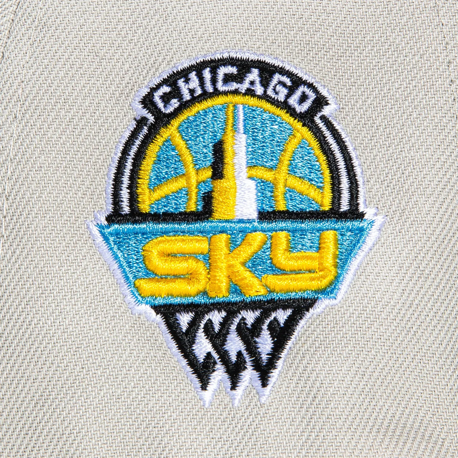 New Era 59Fifty Flawless Chicago Sky Logo Patch WNBA Logo Hat - Stone, Light Orange