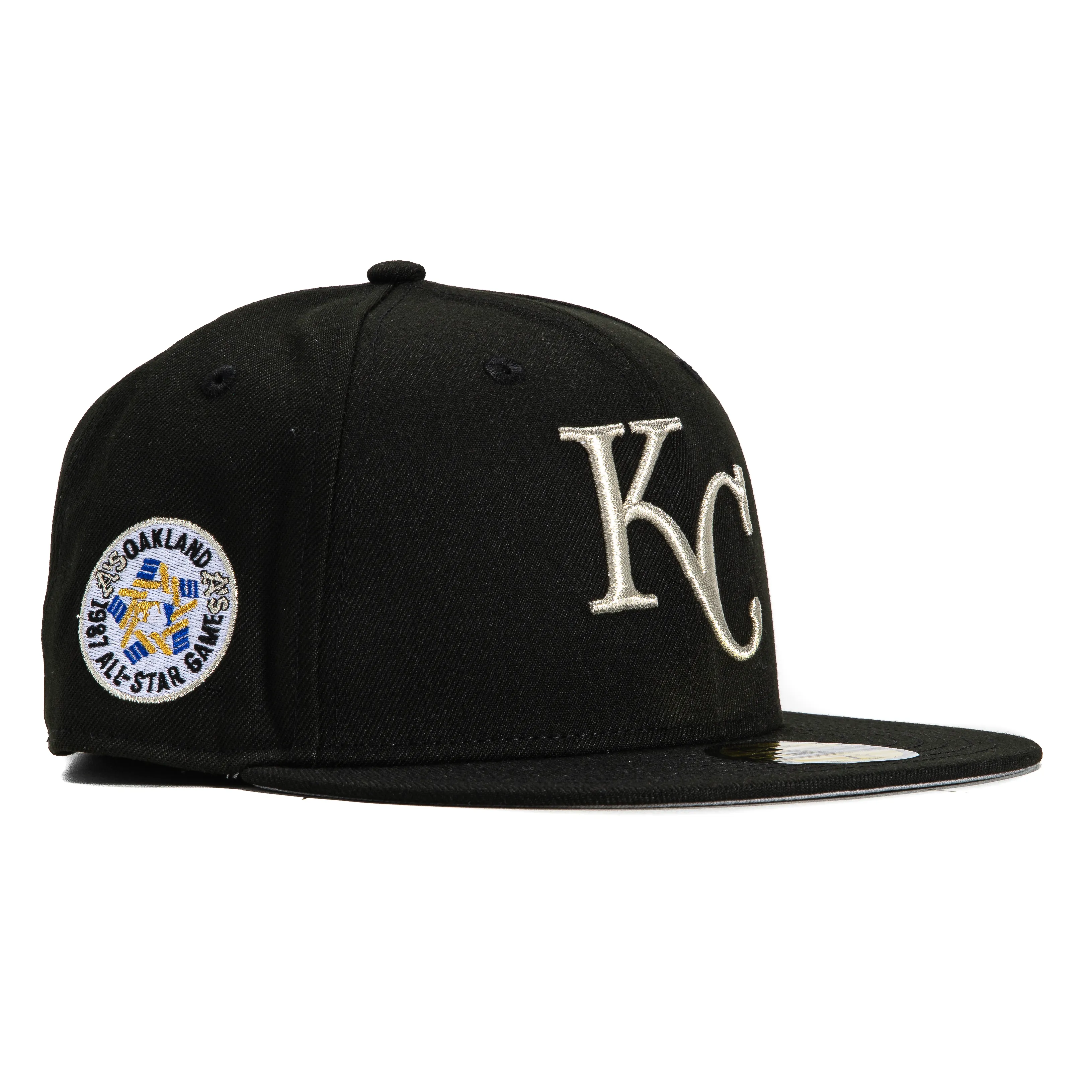 New Era 59Fifty Kansas City Royals 1987 All Star Game Patch Hat - Black, Metallic Silver