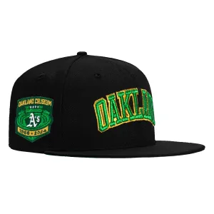 New Era 59Fifty Oakland Athletics Oakland Coliseum Final Season Patch Word Hat - Black, Kelly, Metallic Gold