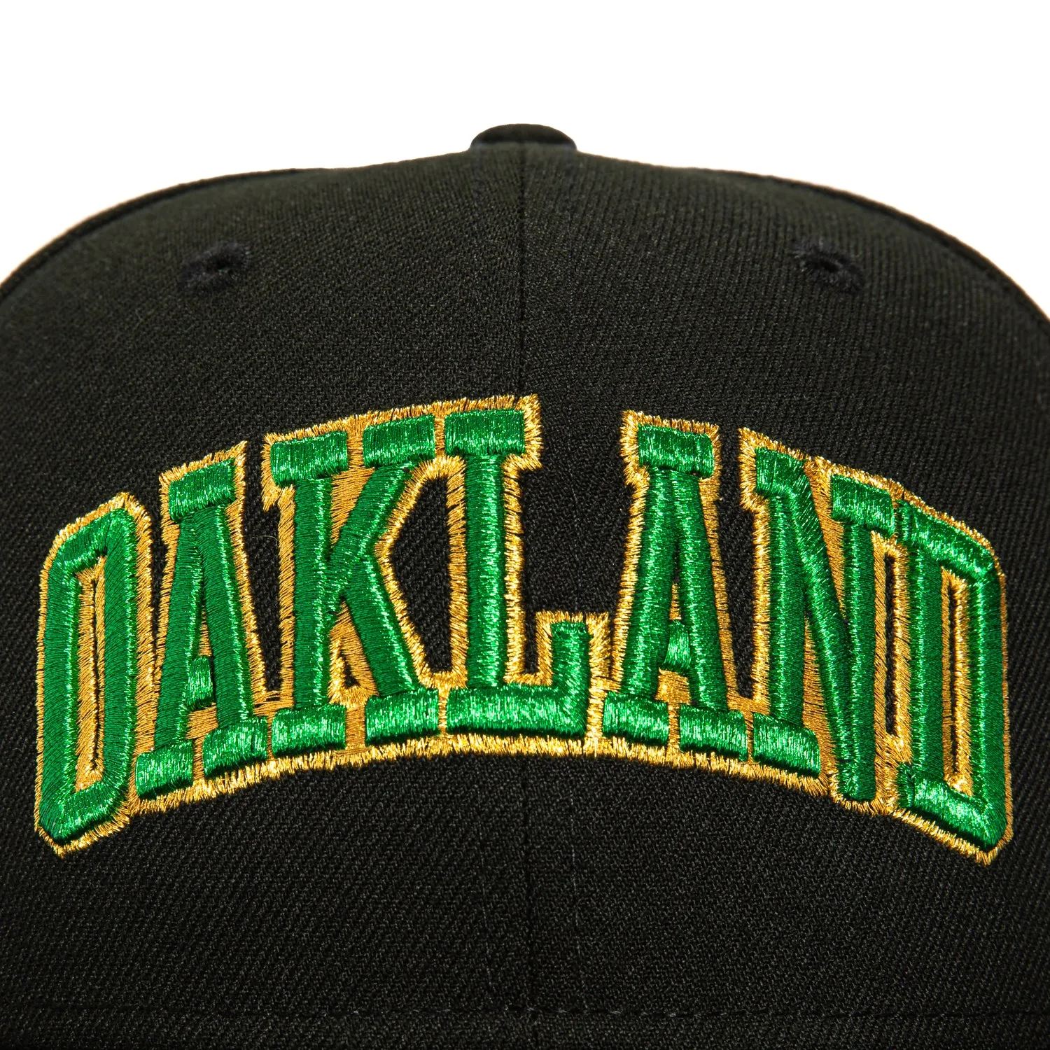 New Era 59Fifty Oakland Athletics Oakland Coliseum Final Season Patch Word Hat - Black, Kelly, Metallic Gold