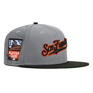 New Era 59Fifty San Francisco Giants 2007 All Star Game Patch Script Hat - Storm Grey, Black