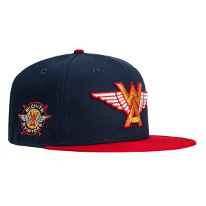 New Era 59Fifty Wichita Aviators Logo Patch Hat - Navy, Red