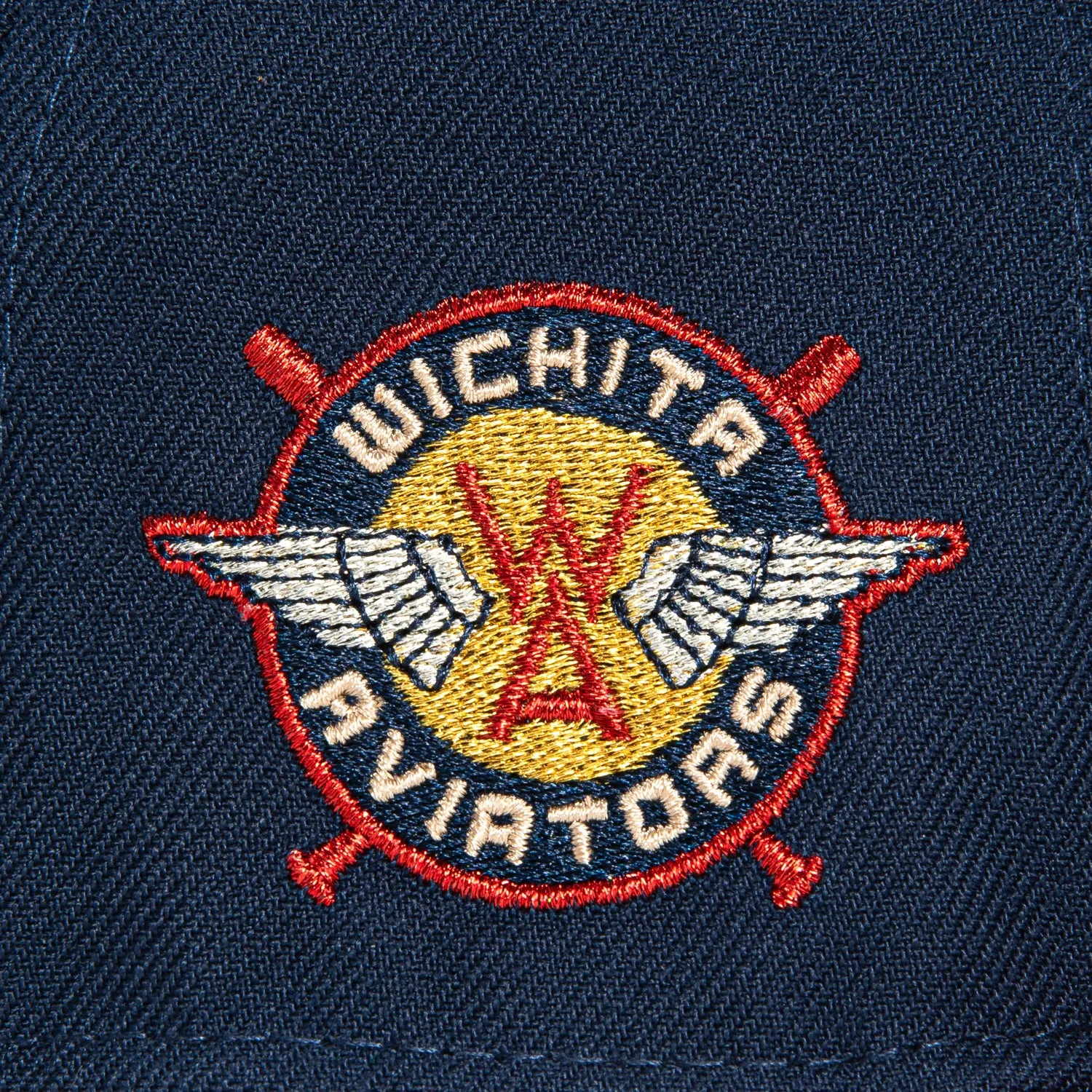New Era 59Fifty Wichita Aviators Logo Patch Hat - Navy, Red