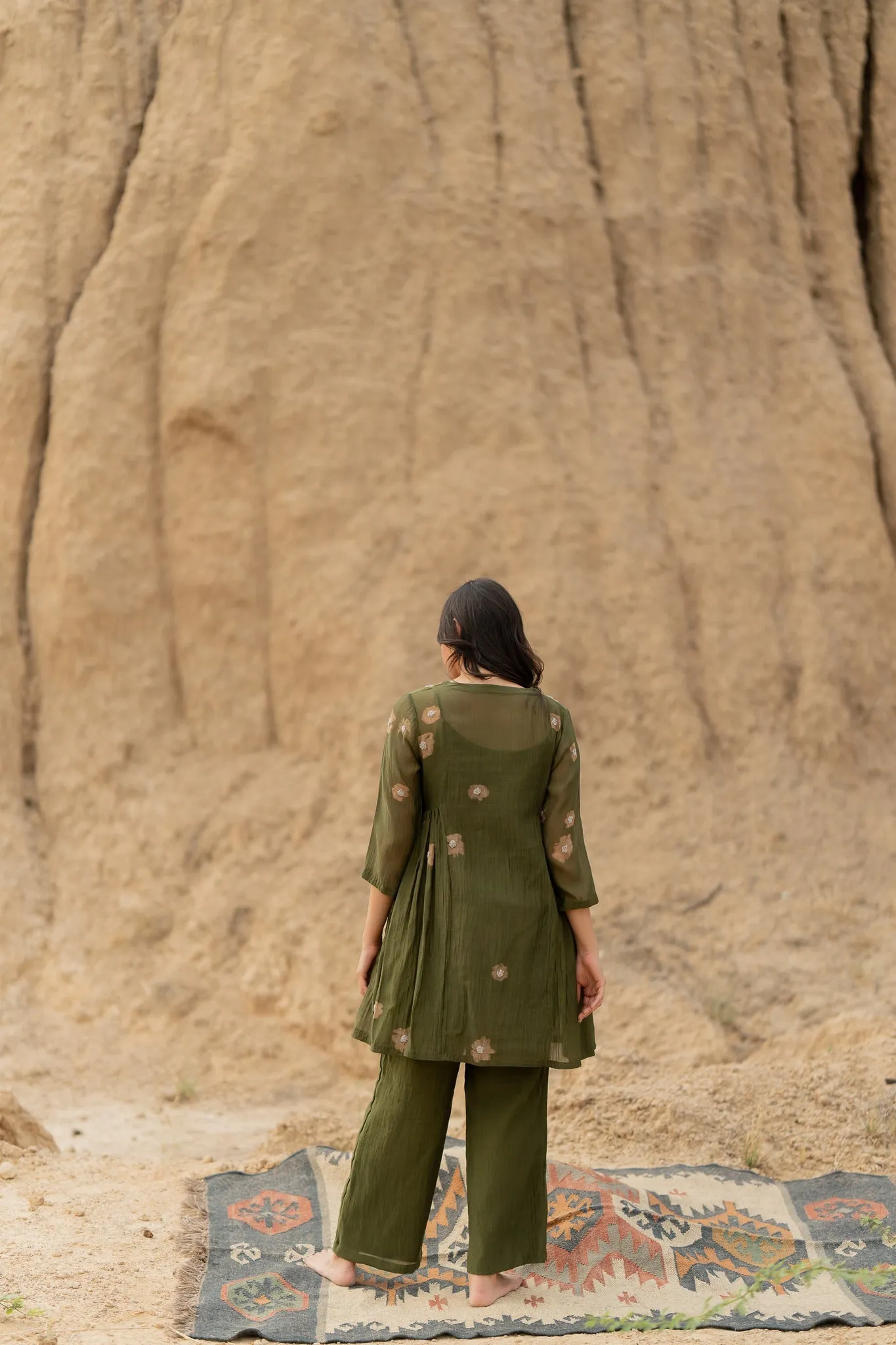 Olive Floral Nara Set