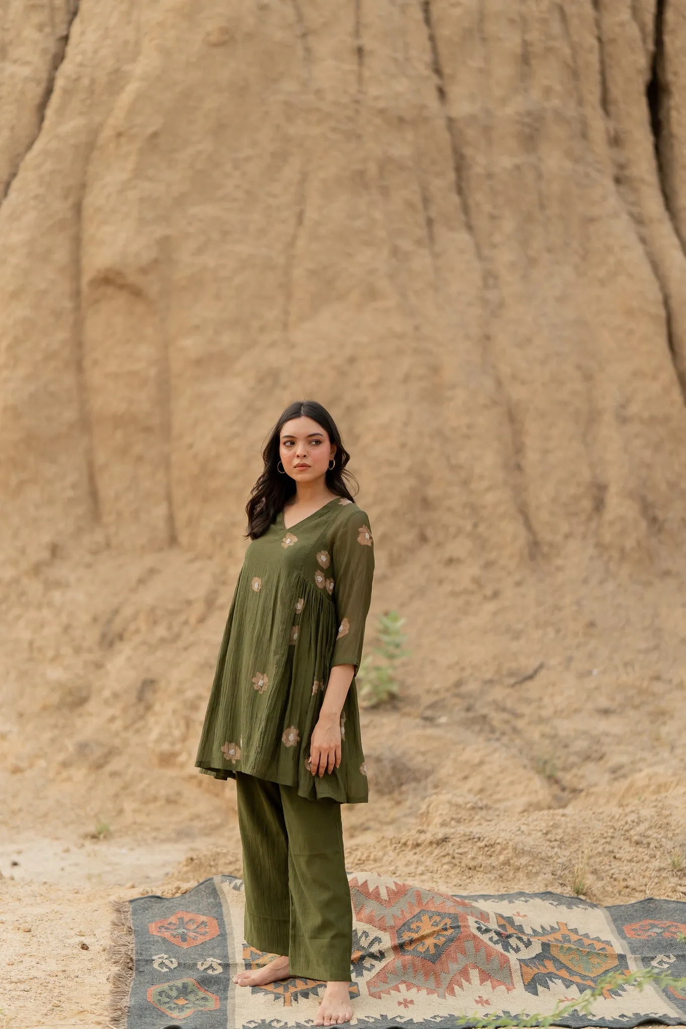 Olive Floral Nara Set