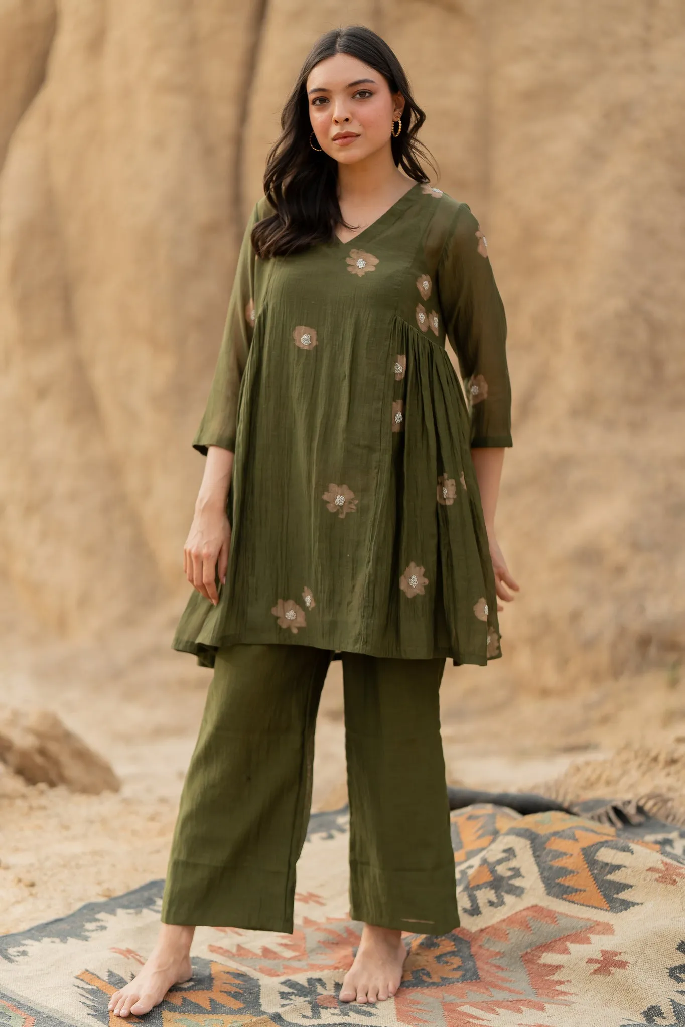 Olive Floral Nara Set