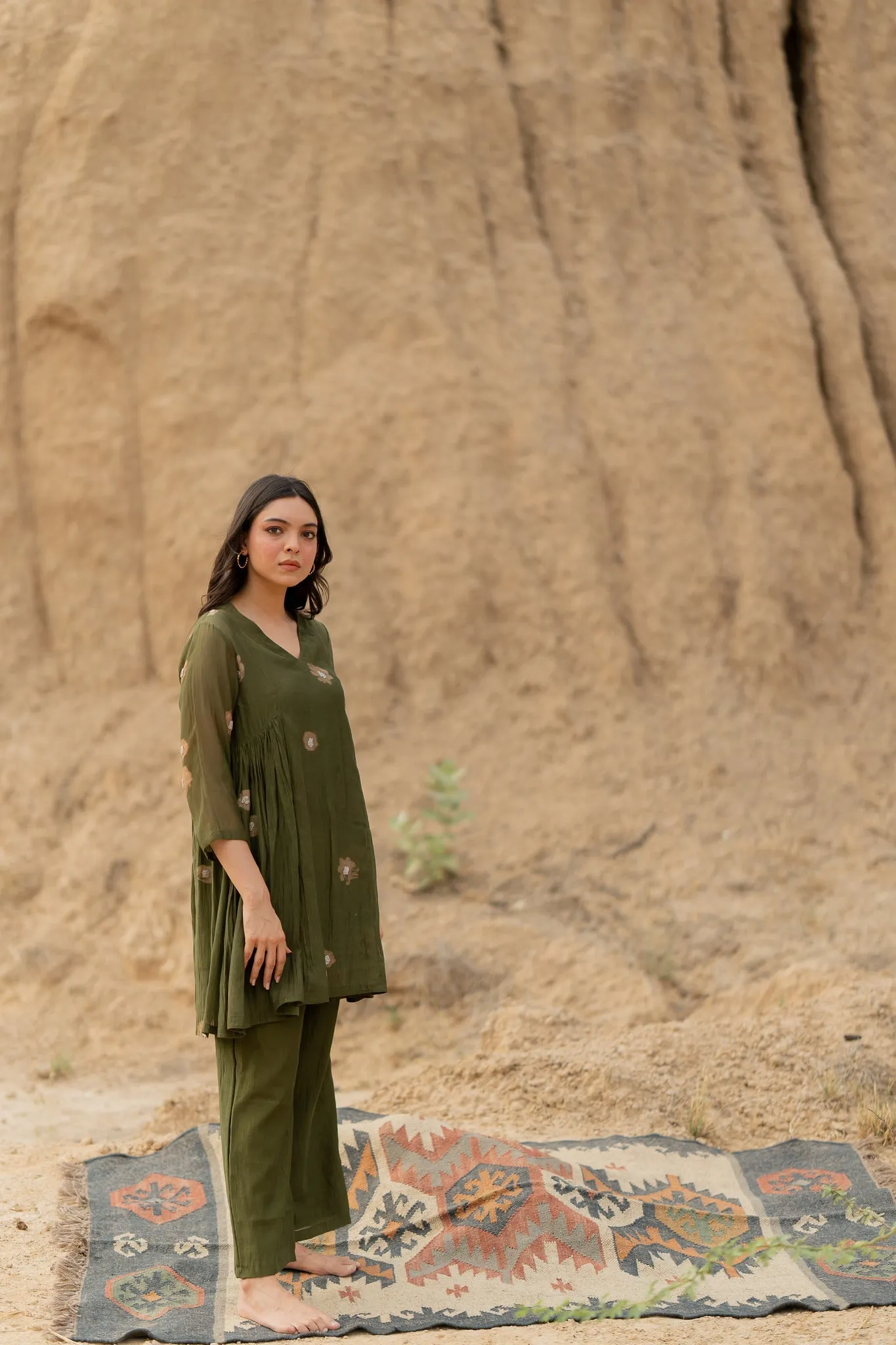 Olive Floral Nara Set