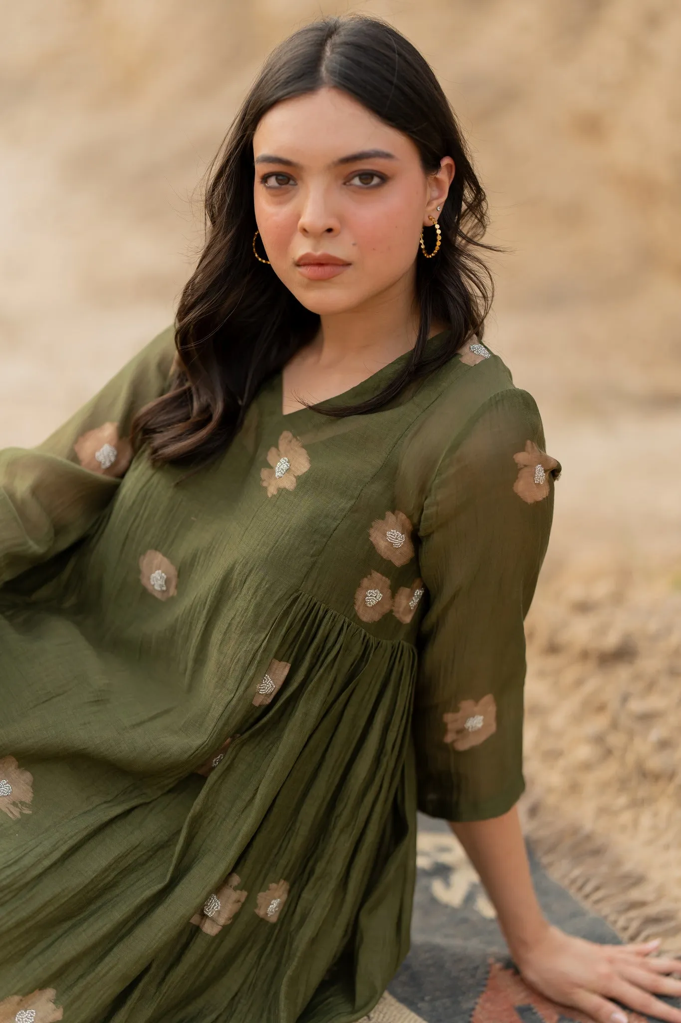 Olive Floral Nara Set