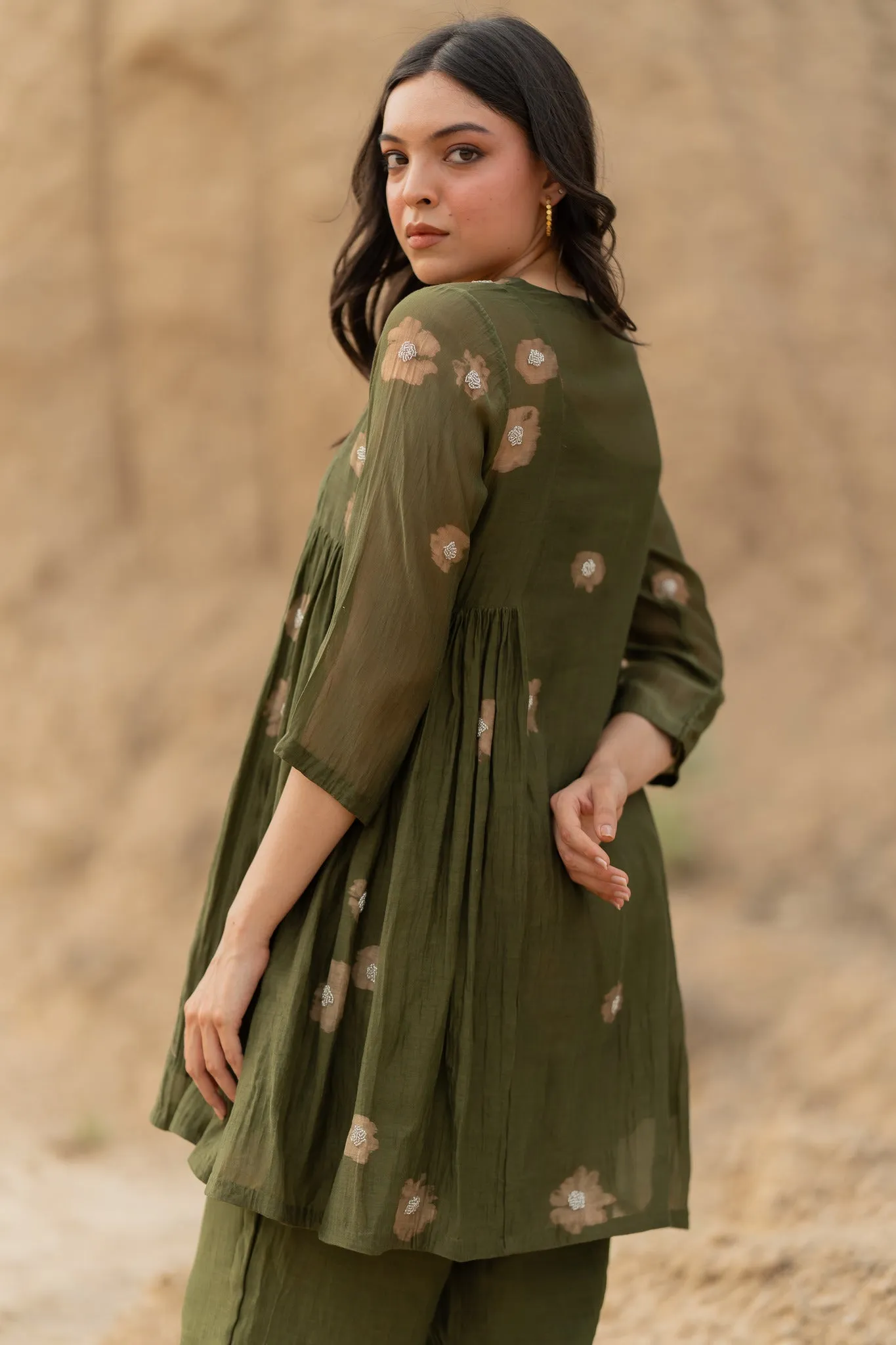 Olive Floral Nara Set
