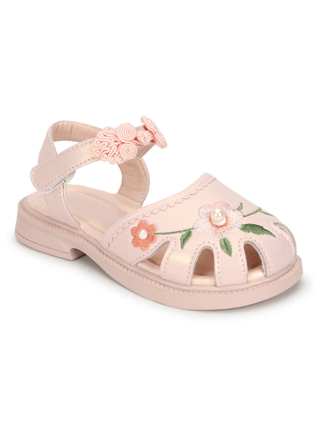 Pink PU Velcro Sandals For Kids-Girls (TC-861-PNK)