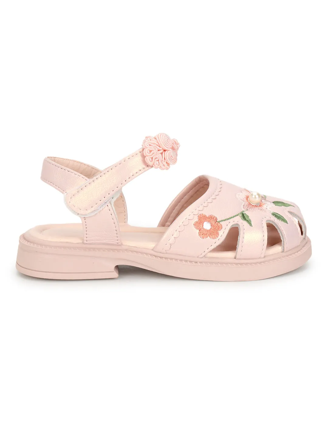 Pink PU Velcro Sandals For Kids-Girls (TC-861-PNK)