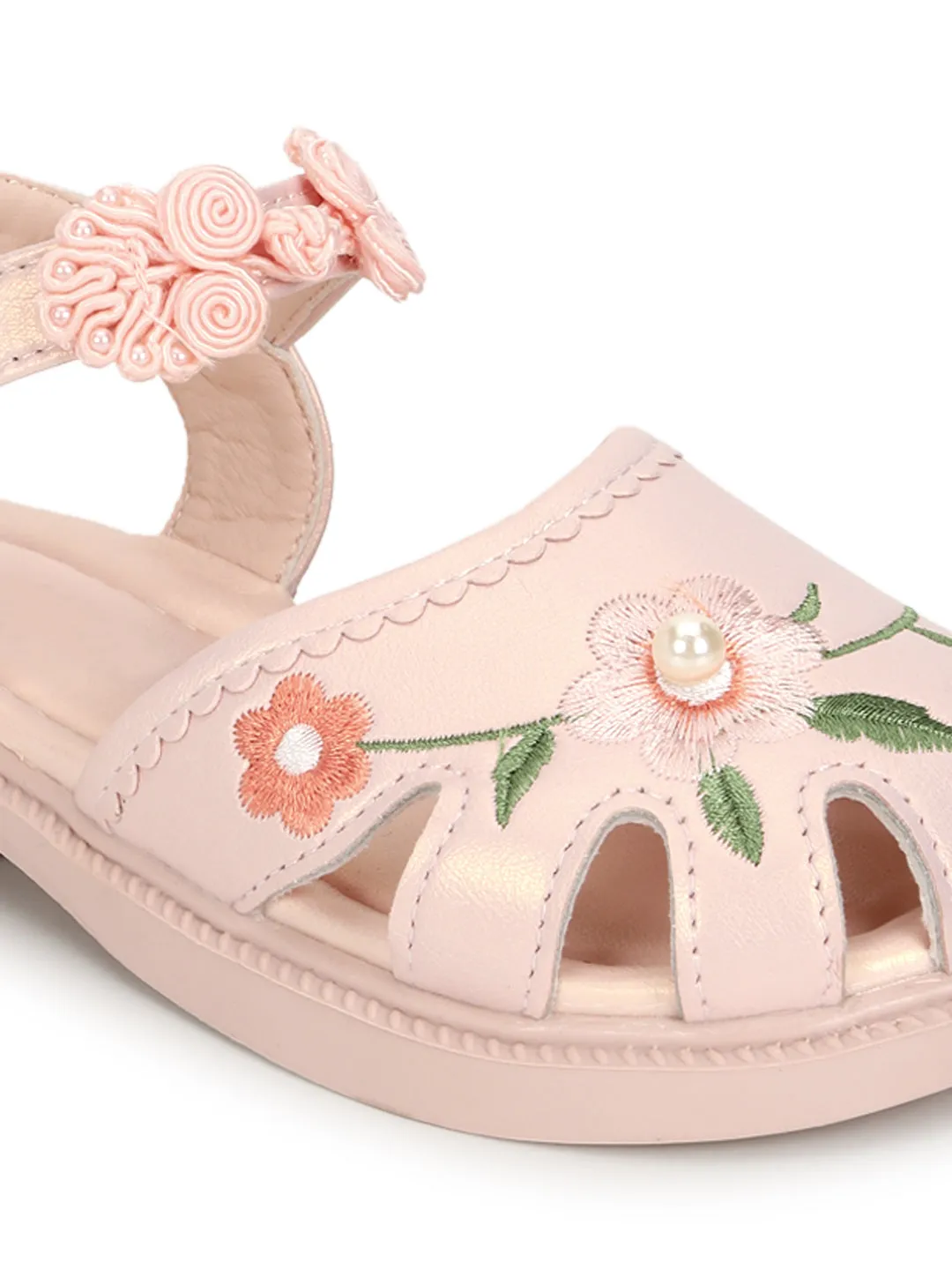 Pink PU Velcro Sandals For Kids-Girls (TC-861-PNK)