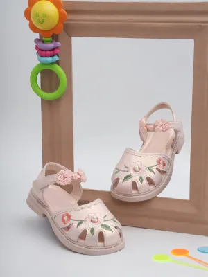 Pink PU Velcro Sandals For Kids-Girls (TC-861-PNK)