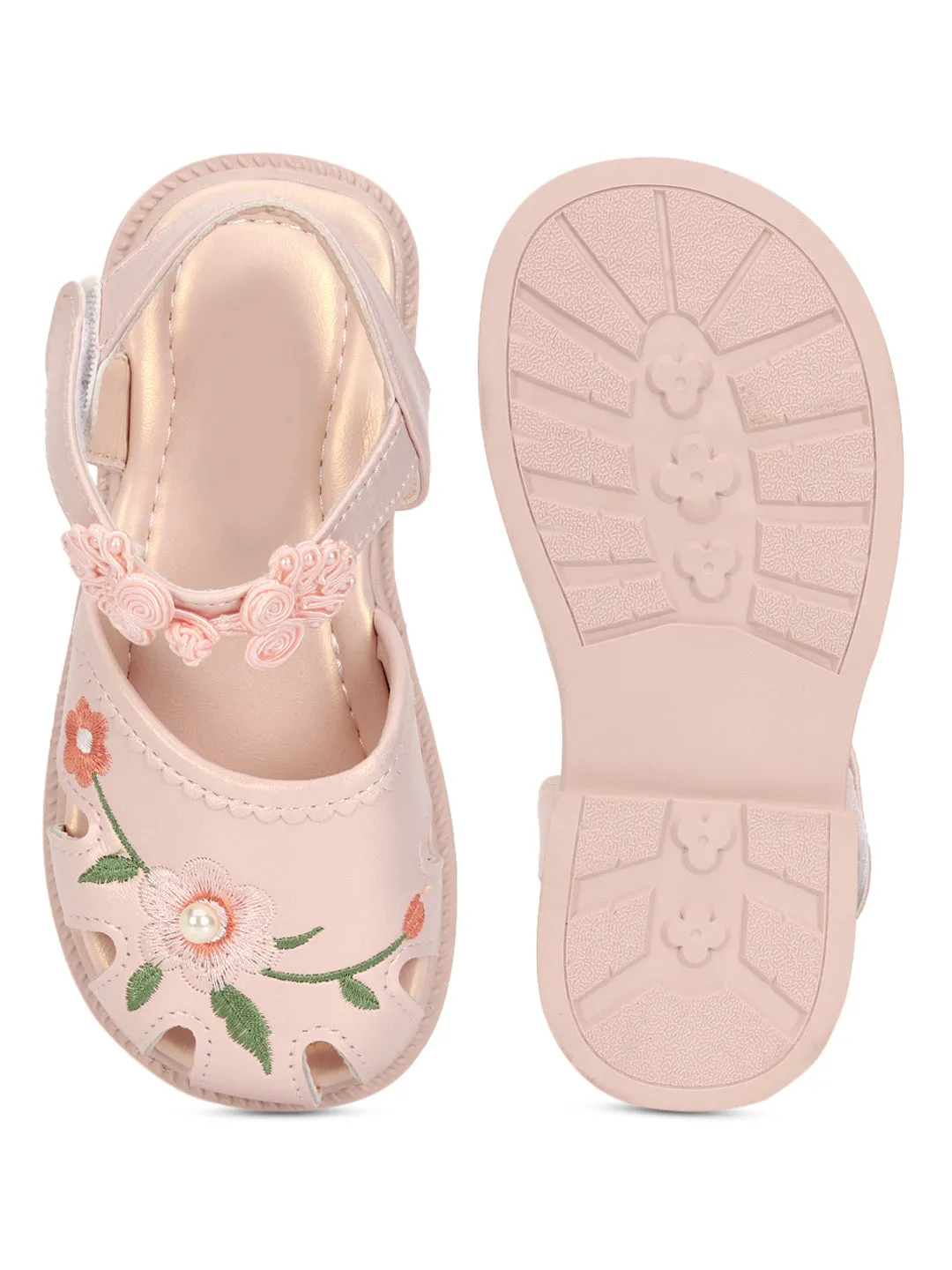 Pink PU Velcro Sandals For Kids-Girls (TC-861-PNK)