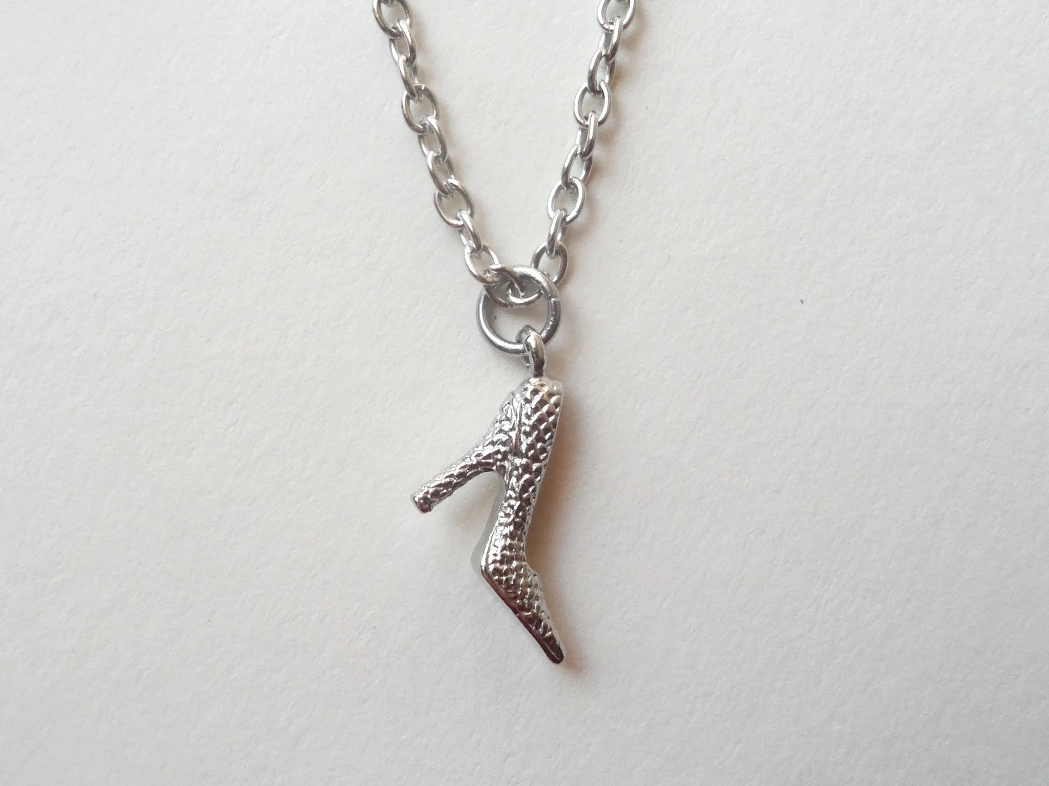 Princess Slipper Shoe Charm Necklace, High Heel Shoe Necklace