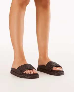 Quartilla Sandals - Chocolate Raffia