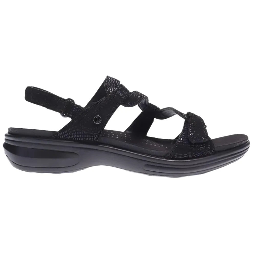 Revere Women's Miami Sandal Black Lizard