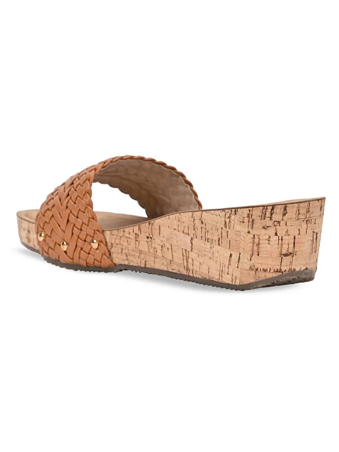 Rocia By Regal Cream Women Woven Slider Wedges